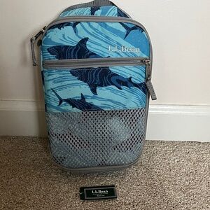 L.L. Bean Aqua Shark Pattern Lunch Bag